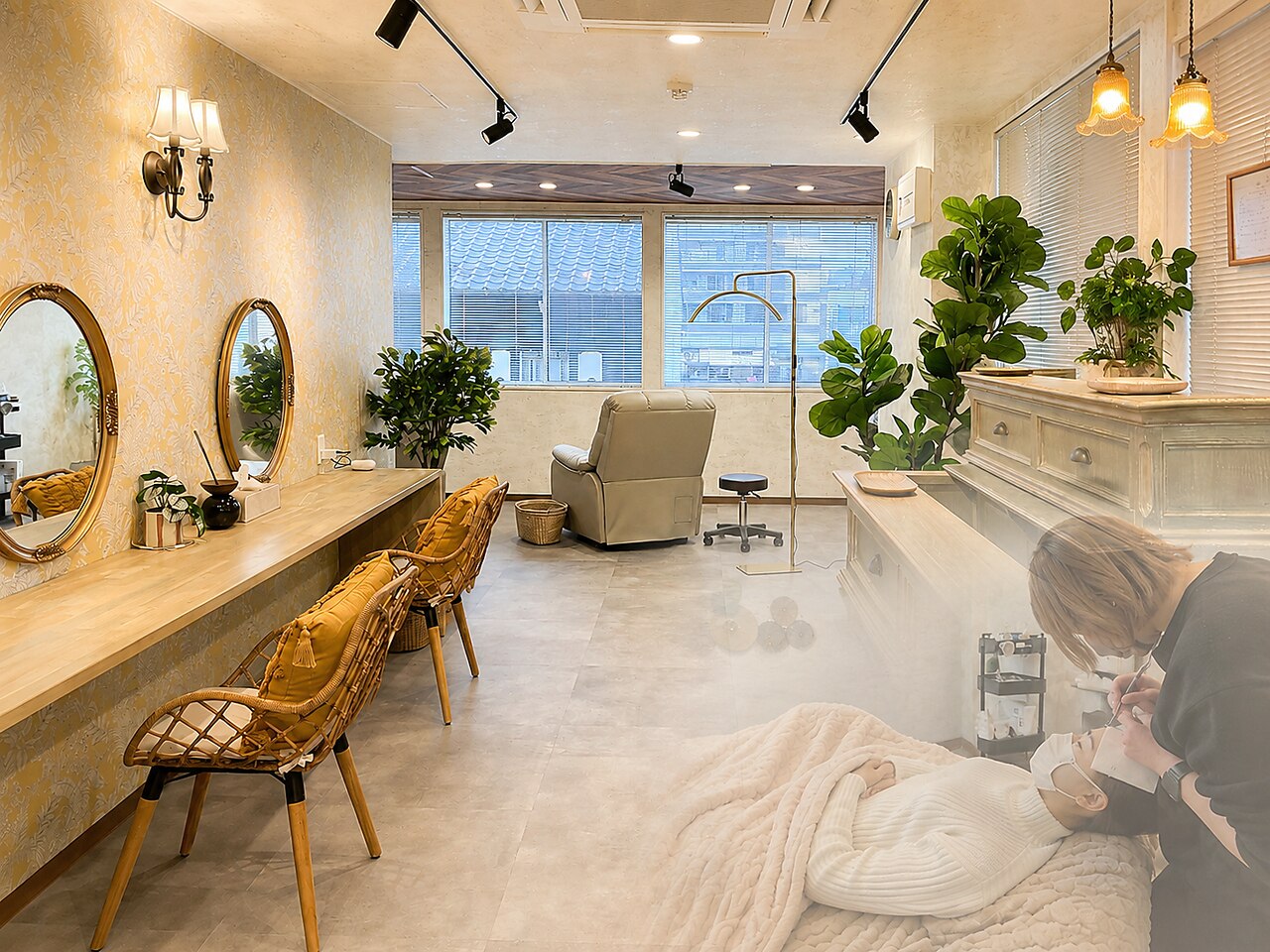 KATE stage LASH 松本の店内写真。松本駅周辺のまつ毛パーマ・眉毛サロン求人